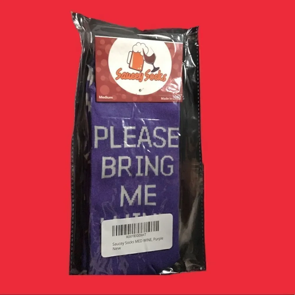 “Please Bring Me Wine” Saucey Socks 🧦!